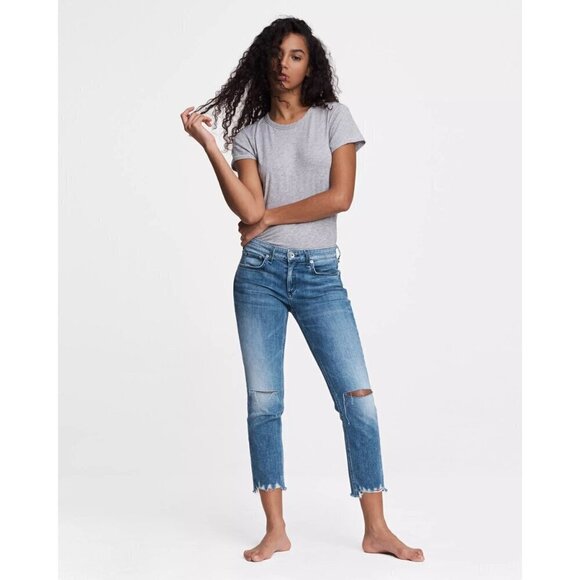 Rag & Bone Dre Low Rise Boyfriend Slim Straight Jeans Mendecino Womens Size 25 - Picture 2 of 13